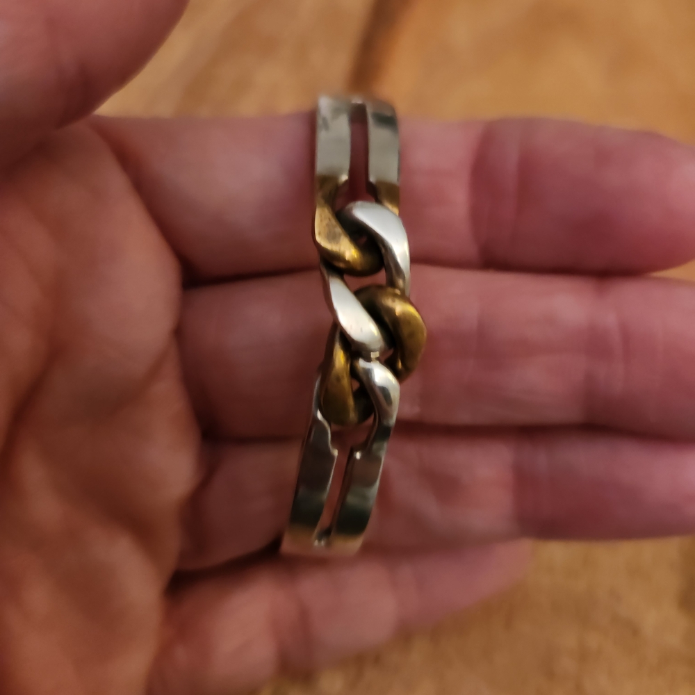 Taxco 925 Silver and Gold Vermeil Bracelet - Picture 5 of 7